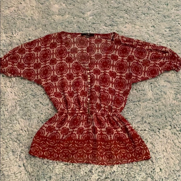 Light blue with a cute rust-colored pattern - Picture 2 of 2